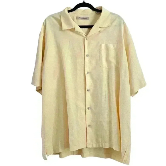 Tommy Bahama Other - Tommy Bahama Men's 100% Silk Short Sleeve Button down Shirt Yellow Size XL #213